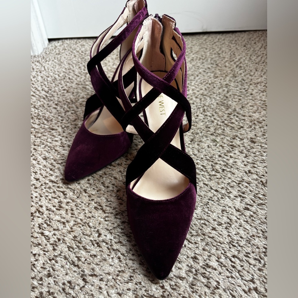 Nine West Deep Purple Velvet Shoes